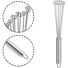 Die Grup Paslanmaz Çelik Boncuk Çırpıcı Kaymaz Kırılmaz Yumurta Süt Krema Sos Çırpıcısı Pratik K