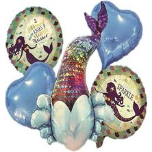 Mutlu Anılar Parti Evi Denizkızı Folyo Balon Seti