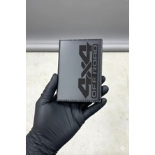 4x4 Off Road Motifli Deri Dikişli Araç Ruhsat Kabı , Motor Ruhsat Kılıfı