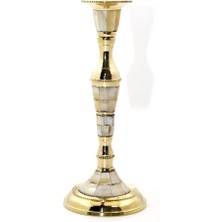 Alem Tekli Pirinç Sedefli Şamdan 6023