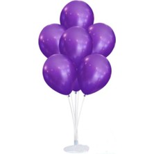 Parti Balon Standı 10 Adet Sedefli Metalik Mor Balon Seti