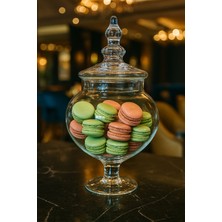 Mutfiko Cam Kapaklı Şeffaf Cam Şekerlik – Lüks Dekoratif Cam Kavanoz (Büyük Boy)