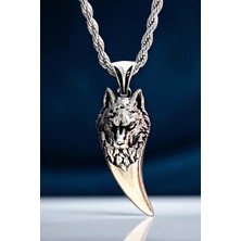 Normadia Paslanmaz Kromix Erkek Kolye, Kurt Dişi ve Bozkurt Işleme, Şık Takı