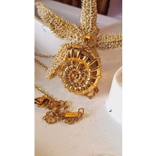 Normadia Deniz Kabuğu Salyangoz Kolye, Kadın Çelik Takı, Yılbaşı Hediyesi