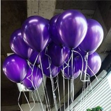 Metalik 12'inç Mor Balon 10 Adet
