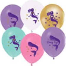 Klc Baskılı 12INÇ Deniz Kızı Temalı 10LU Balon