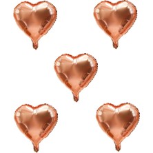 Rps Parti Rose Gold Kalp Folyo Balon 5 Adet