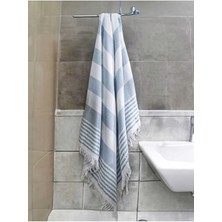 Mira Home Pure Linen 90X170 cm Doğal Pamuk Peştamal Havlu Mavi