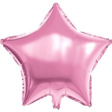 Turkuaz Parti Pembe Yıldız Folyo Balon 18" 45 cm