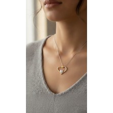 Shae Jewelry Kalp Lale Detaylı Zirkon Taşlı Kadın Kolye