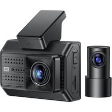 Yesido KM15 Araç Içi Kamera 4K Yüksek Çözünürlü Ön Arka Çift Kameralı Gece Görüş Destekli Araç Içi Kayıt Cihazı