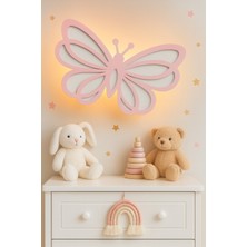 Rüya Gibi Çocuk Odası Ahşap Kelebek Gece Lambası ve Duvar Dekoru