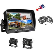 Pulnix 2 Kameralı Kablosuz 7 Inch Dvr 256GB Destekli Araç Kameras