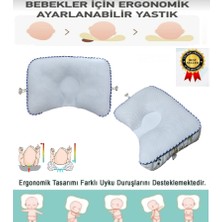 Alita Textile Bebek Yastığı, Ayarlanabilir Bebek Düz Kafa Yastığı, Çift Taraflı, Ortopedik, Pamuk ve File Kumaş