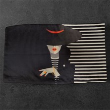 Mutlu Köşe Çift Tarafı Dijital Baskı Pamuk Keten Premium Dizayn Dikdörtgen Kırlent Kılıfı Bel Kırlenti