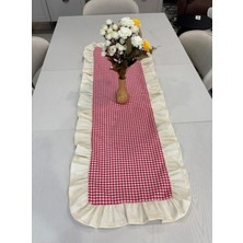 Nurgita Home % 100 Pamuk Fisto Fırfırlı Vintage Runner (45X140) cm