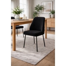 Todek Home Safir 6 Adet Metal Ayaklı Sandalye Babyface Kumaş Mutfak Salon Yemek Masası Sandalyesi