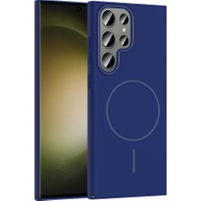 ZM Store Galaxy S23 Ultra  Uyumlu Kılıf M-Safe Şarj Özellikli Pürüzsüz Sert Yüzey Ruby Kapak