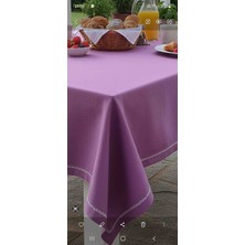 Yarımada Kadın Kooperatifi ​lila Duck Keten Piko Nakışlı Leke Tutmaz Masa Örtüsü (170X200 Cm)