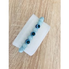 MK Tasarım Gerçek Mavi Kuvars Taşı BİLEKLİK-MKT.1.101.70 Rahatlatıcı, Dinginlik, Enerji Bilekliği