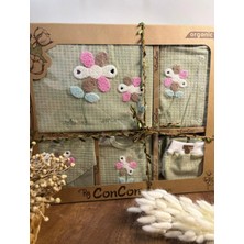 Concon Bebe Hastane Çıkışı Çiçekli Punch Işlemeli Bebek Takımı