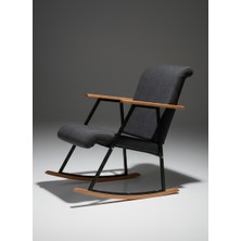 AVYNA Woodluxe Sallanan Tv Koltuğu – Ahşap Detaylı Premium Dinlenme Berjeri | Modern Sallanan Sandalye