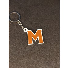 Yerli M Harfi Anahtarlık Kahverengi Orta Boyut Şık Tasarım