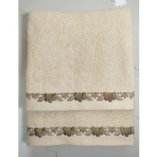 Arliva Home Bukle Nakışlı Kutulu Banyo Seti 50X90 cm Yüz Havlusu ve 90X150 cm Banyo Havlusu