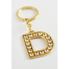 Nuveden Ieg™ Sarı Renkli Taşlı Harf Anahtarlık