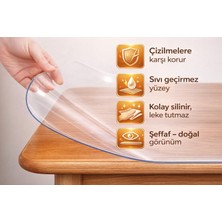 Style Şeffaf Masa Örtüsü 80 cm En | 1.3 mm Kalınlık Masa Koruyucu