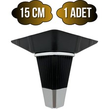Irem Siyah Krom 15CM Plastik Ayak Mobilya Masa ve Dolap Ayağı(Siyah KROM)(15CM)