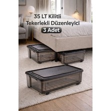 Loremp 35 Lt Yatak Koltuk Baza Altı 3 Adet Tekerlekli Kilitli Depolama
