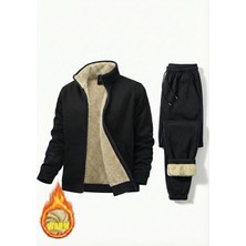 Premium Unisex Ultra Sıcak Tutan Şardonlu Peluş Iç Astarlı Alt-Üst Eşofman Takımı