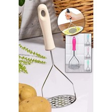 Nuveden Ieg™ Plastik Saplı Delikli Metal Paslanmaz Patates Muz Yumurta Ezici Püre Yapıcı