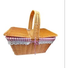 Nuveden Ieg™ Kapaklı Hasır Piknik Sepeti