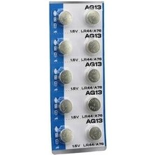 Nuveden Ieg™ AG13 Saat Pili - Düğme Pil 10LU Paket LR44/A76 1.55V