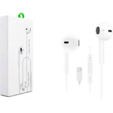 Nuveden Ieg™ Type-C Mikrofonlu Kablolu Kulaklık - Ses Kontrol Tuşlu Beyaz (Tüm Type-C Cihazlarla Uyumlu