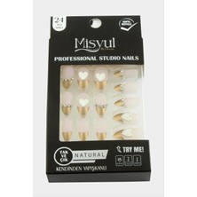 Nuveden Ieg™ Misyul Taşlı Takma Tırnak 24 Adet