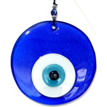 Nuveden Ieg™ Şeffaf Mavi El Yapımı Cam Nazar Boncuğu Duvar Süsü Hediyelik Eşya