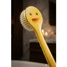 KaktüsKedi Sevimli Ördek Tasarımlı Uzun Saplı Banyo ve Sırt Fırçası - Masaj Etkili Vücut Peeling Fırçası