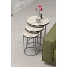 Sepetink Zigon Sehpa C Lüx Çift Gümüş Efes