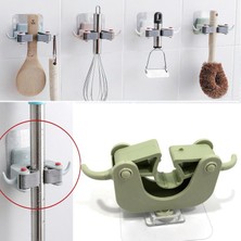 Die Grup 3 Adet Askılı Yapışkanlı Sap Tutucu Banyo Düzenleyici Askı  Mop Paspas Fırça Sapı Tutucu D