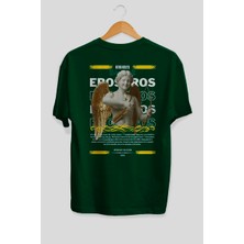 Ankhises Eros Mitoloji Arka Baskılı Oversize T-Shirt Erkek Kadın Pamuk Bisiklet Yaka Tişort
