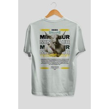 Ankhises Minotaur 1 Mitoloji Arka Baskılı Oversize T-Shirt Erkek Kadın Pamuk Bisiklet Yaka Tişort