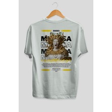 Ankhises Medusa 1 Mitoloji Arka Baskılı Oversize T-Shirt Erkek Kadın Pamuk Bisiklet Yaka Tişort