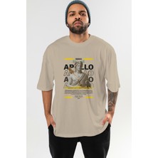 Ankhises Apollo 2 Mitoloji Ön Baskılı Oversize T-Shirt Erkek Kadın Pamuk Bisiklet Yaka Tişort