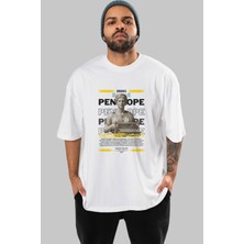Ankhises Penelope 2 Mitoloji Ön Baskılı Oversize T-Shirt Erkek Kadın Pamuk Bisiklet Yaka Tişort