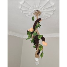 Çocuk Odası Maymun Sarkıt Avize, Halat Ip ve Ampul Hediye