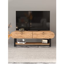 Sepetink Tv Sehpası Tv Ünitesi Kapaklı Raflı Setro Atlantik Çam