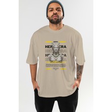 Ankhises Hera 1 Mitoloji Ön Baskılı Oversize T-Shirt Erkek Kadın Pamuk Bisiklet Yaka Tişort